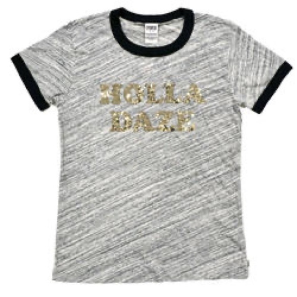 NWOT! PINK Victoria's Secret Holla Daze Sequin Embellished Ringer Tee